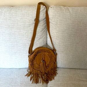 Earthbound suede leather fringe purse